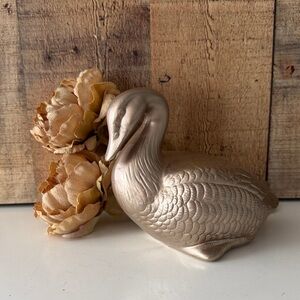 Metallic Gold Goose/Duck Terra Cotta Figurine